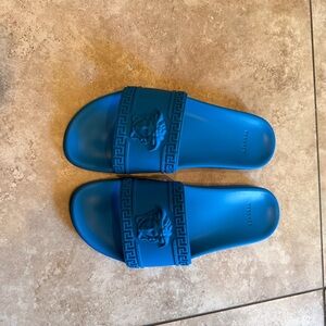 Versace Vibrant Blue Medusa Slides